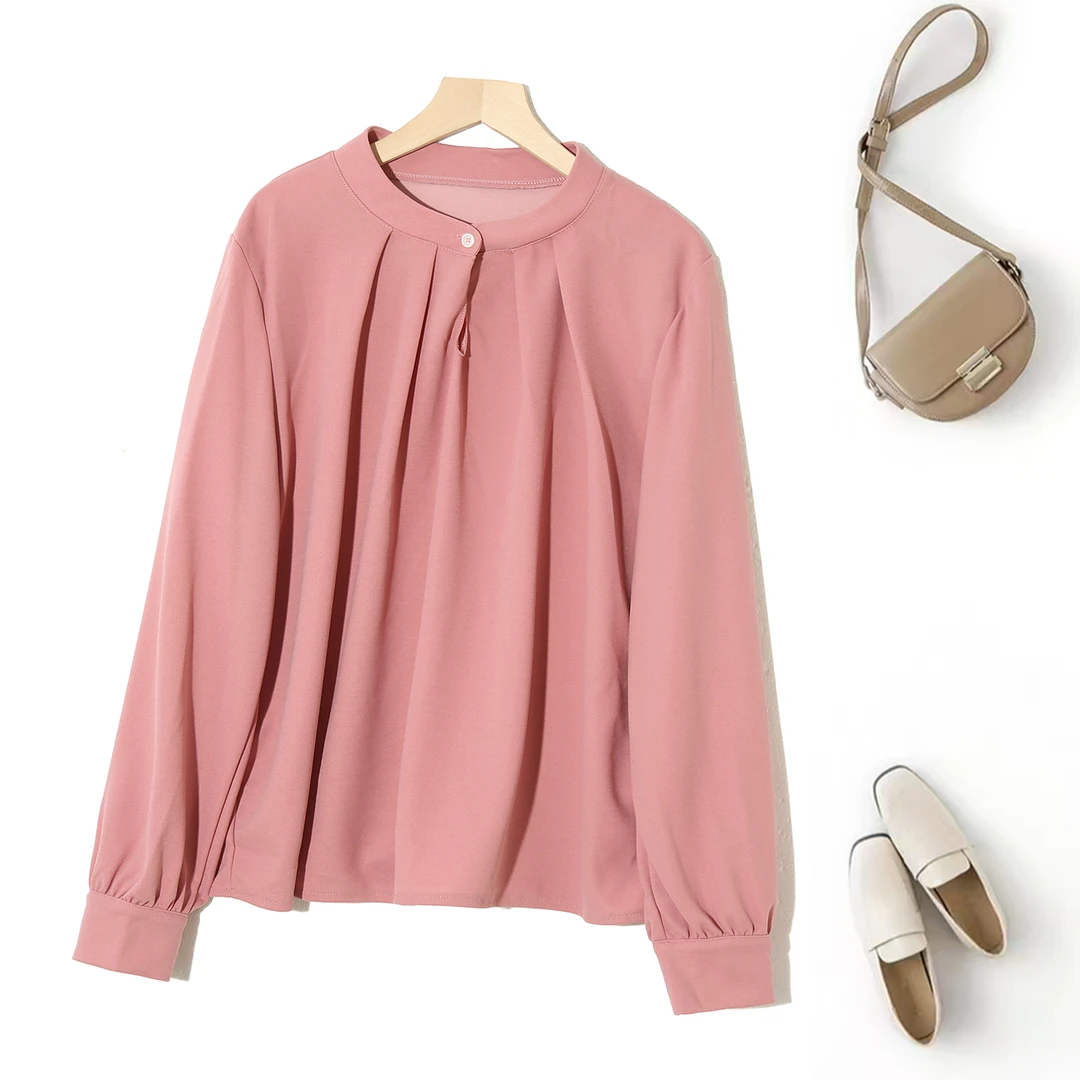 女士优雅气质高级感长袖百搭设计感小众宽松韩系春秋上衣P-2G339