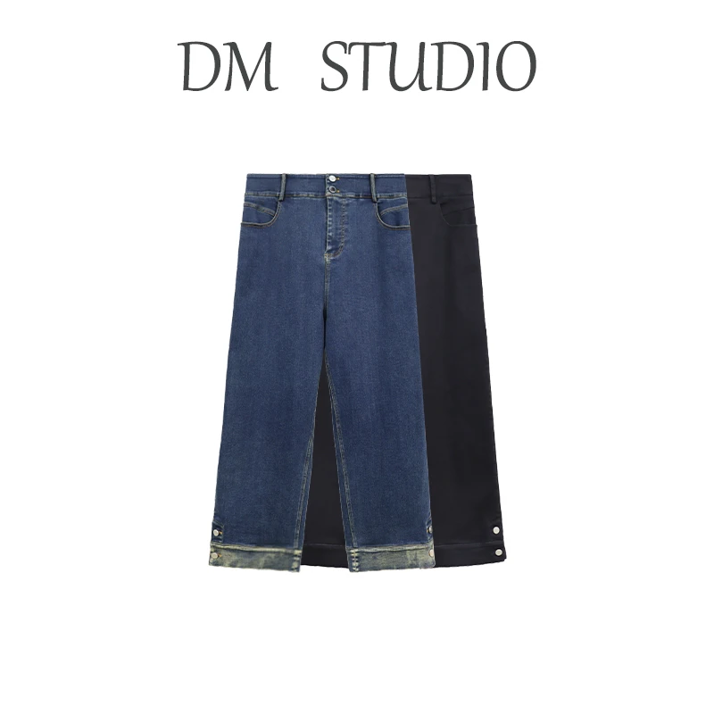 DM12842【九分状态】高腰直筒版型休闲经典百搭遮肉显瘦直筒裤