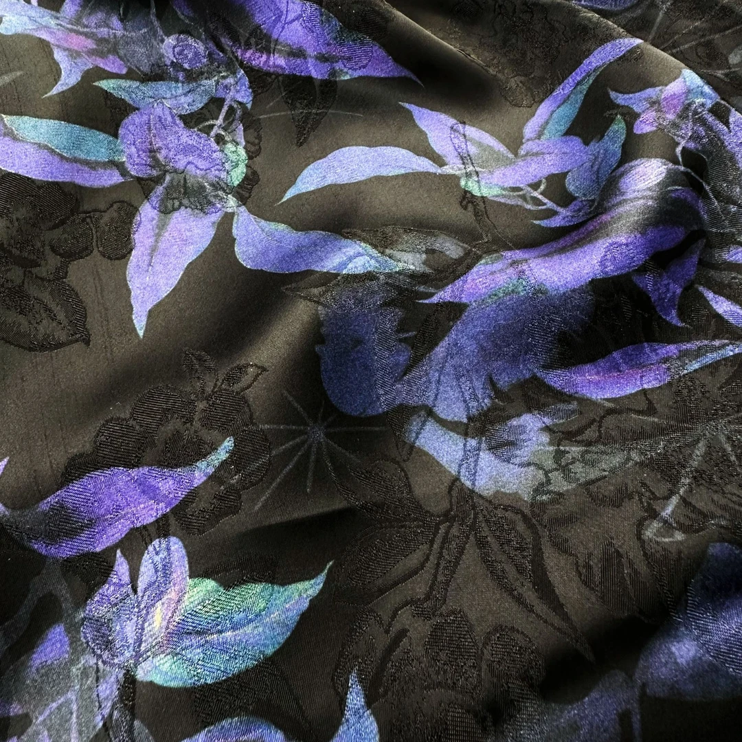 【紫萱】花萝布料高档新中式旗袍连衣裙汉服国风面料布料布头