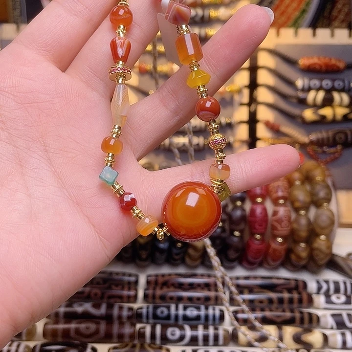 玛瑙/玉髓未镶嵌锁骨链