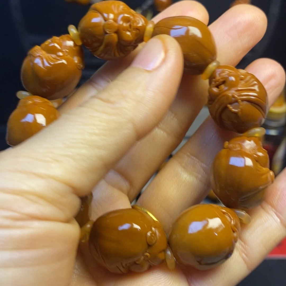南***城橄榄核手串/手链八方来财八方来财光背