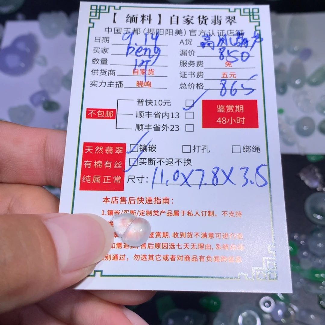 P***.颈饰未镶嵌翡翠高冰葫芦