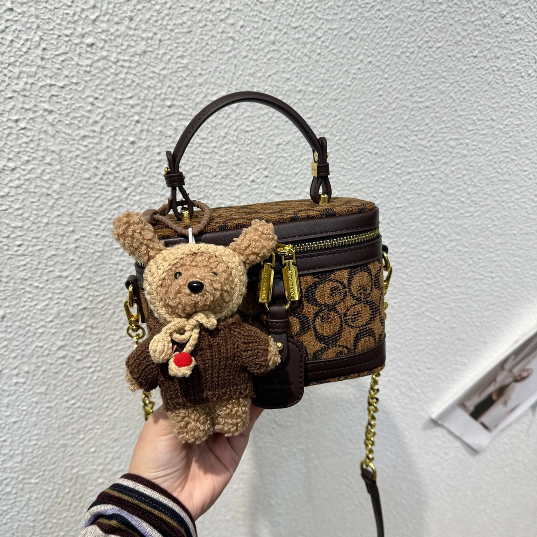 MONICA KIKI/莫妮卡奇奇【升级款】小众复古单肩斜挎手提盒子包6553