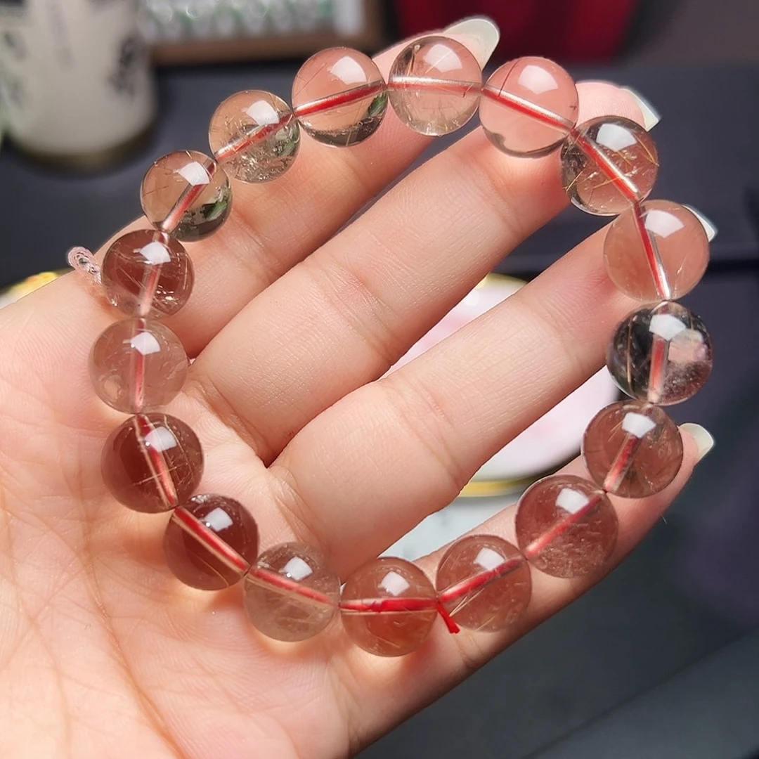 未镶嵌手链水晶红发晶12毫米6号