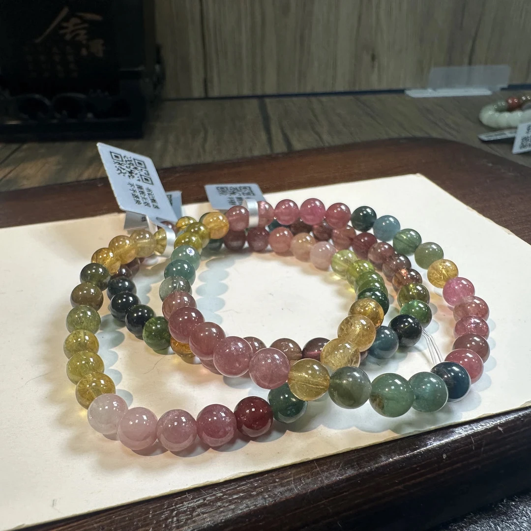 【书记甄选】天然碧玺单圈手链 多样性发一件 约5mm 317LA