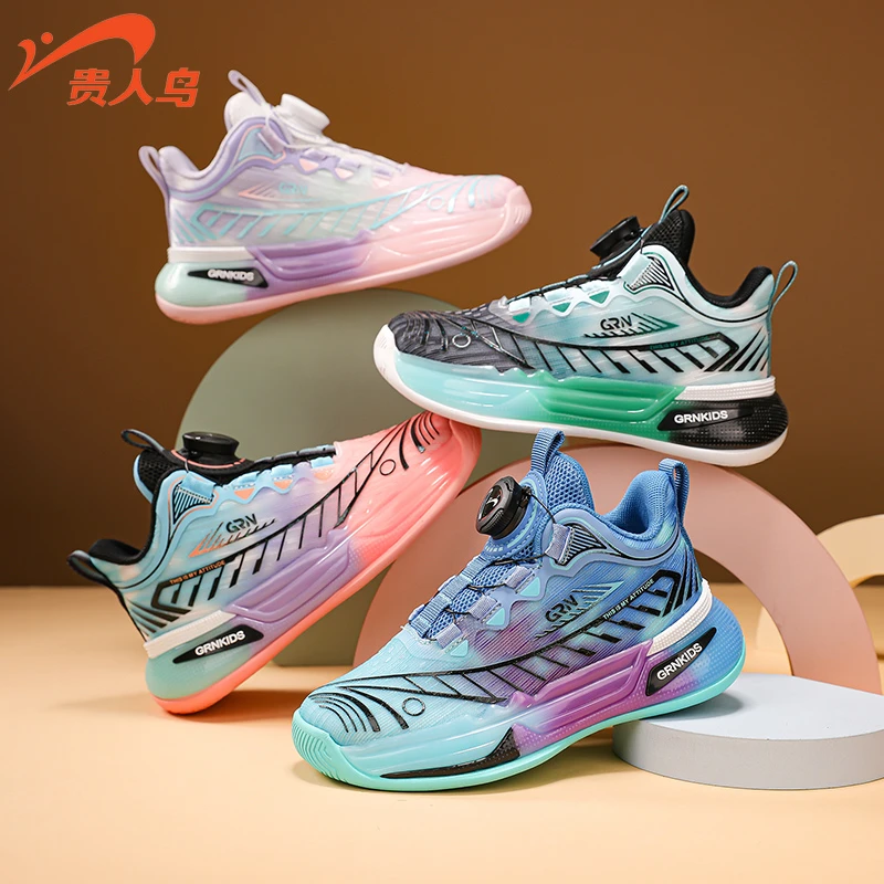 贵人鸟童鞋春季新款网面男童儿童运动鞋中大童透气双网防滑女童鞋