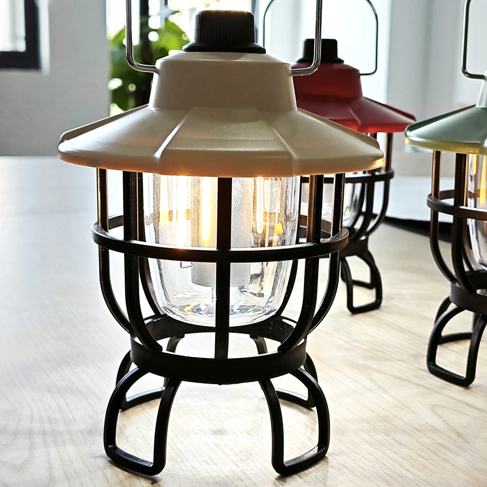 户外简约露营灯野营照明帐篷灯家用挂式充电灯手提灯实用持久调光