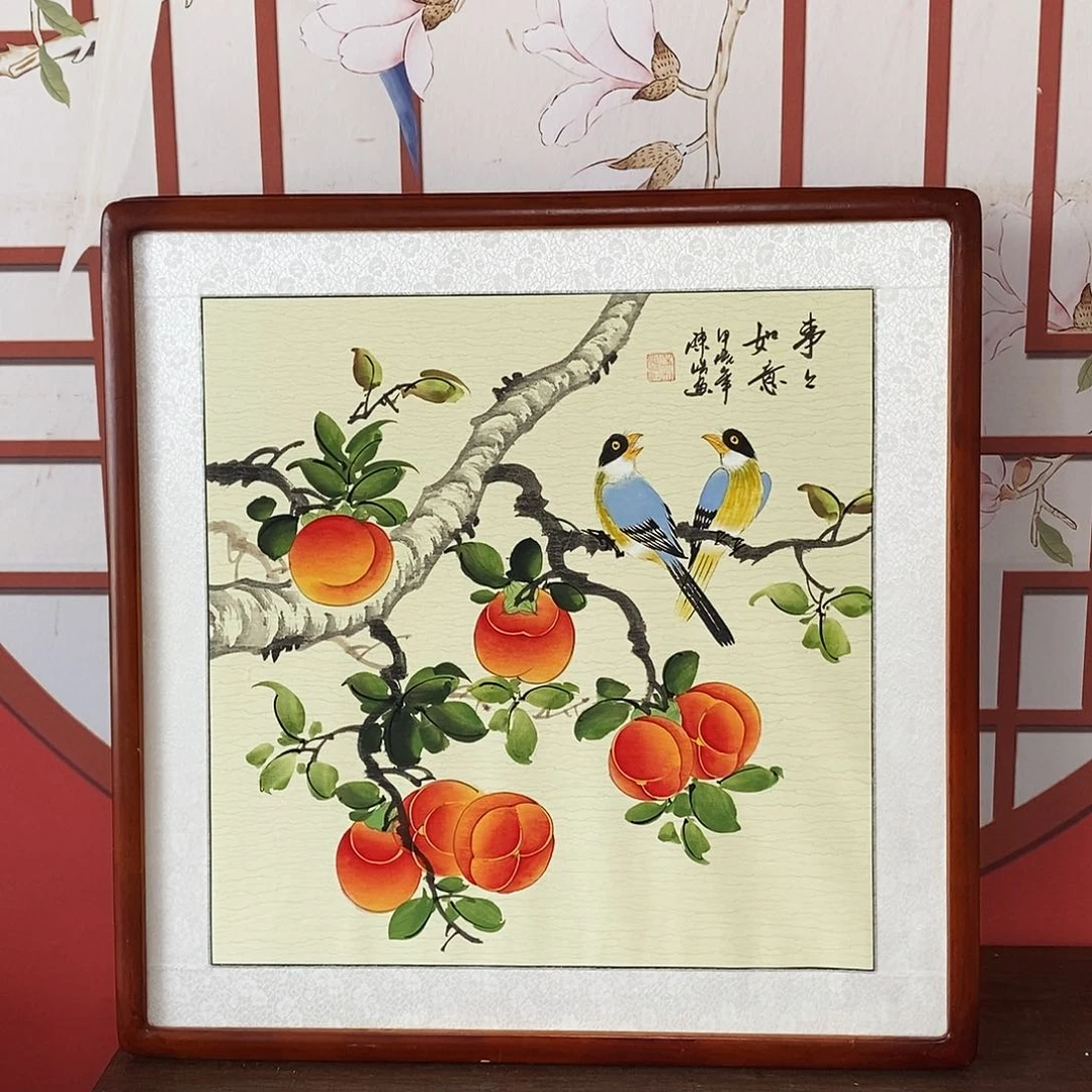 国画带框尺寸62✖️62手绘包邮
