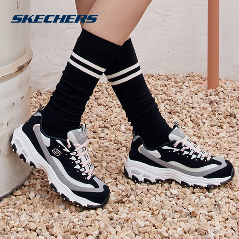 skechers斯凯奇熊猫鞋女鞋秋季新款轻便透气休闲鞋时尚厚底老爹鞋