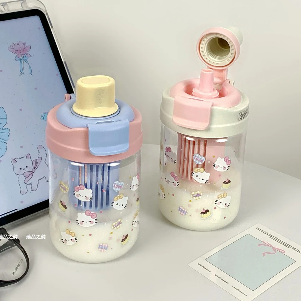 2025新款呆萌卡通风防摔随手杯有盖带茶隔耐高温户外可爱创意网红