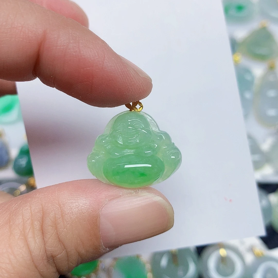 翡翠18K金镶嵌颈饰355778