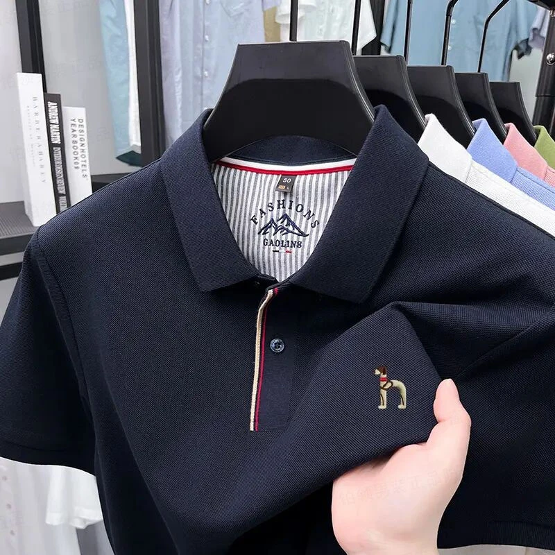 奥特莱斯撤柜丨专柜正品夏季新款短袖T恤男士纯棉刺绣翻领Polo衫