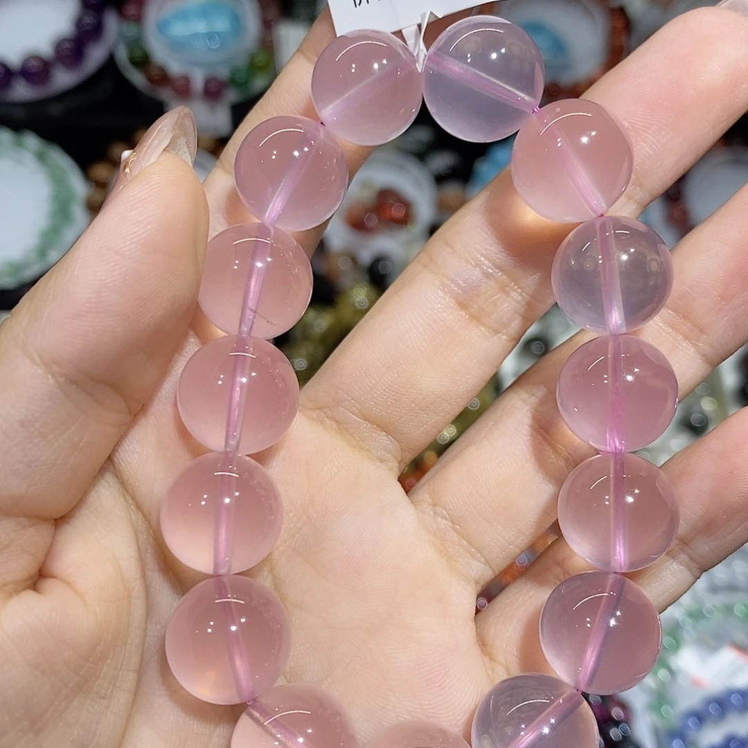 水晶手链未镶嵌六芒粉晶14