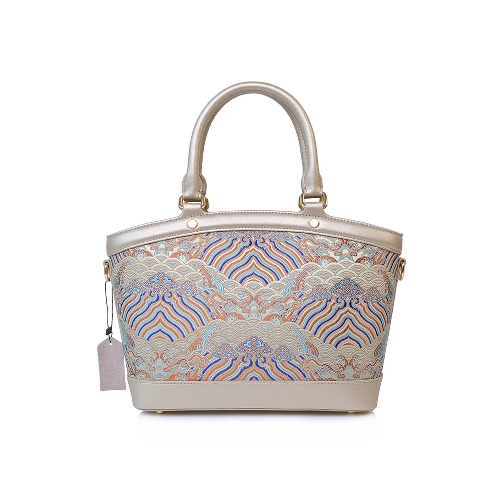 【云纹金序】新中式非遗国风高品质手拎手提包Yj031（90*12*21）