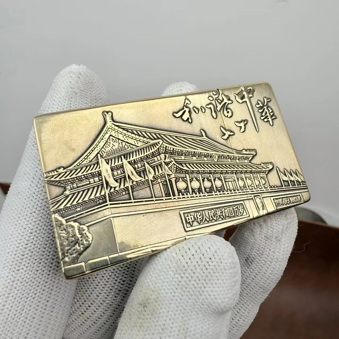 00纯铜浮雕重甲一体制作百元纪念版打火机送男友送朋友礼物