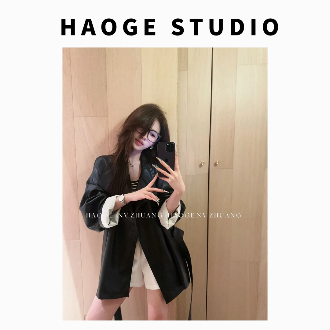 浩哥严选●中古财阀HGX5PY2521A皮衣外套预短款气质日常街头设计感