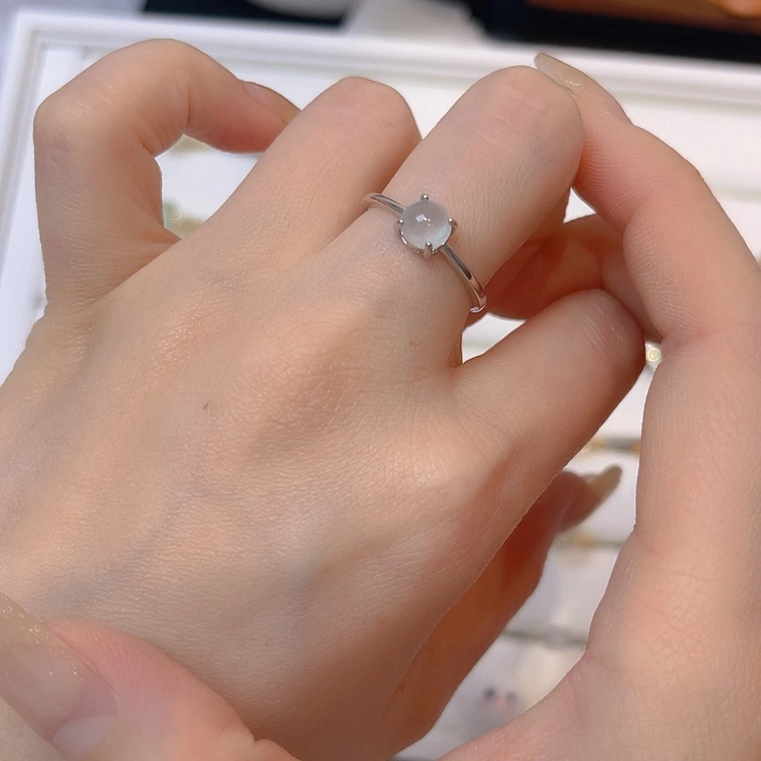 翡翠戒指银S925镶嵌我