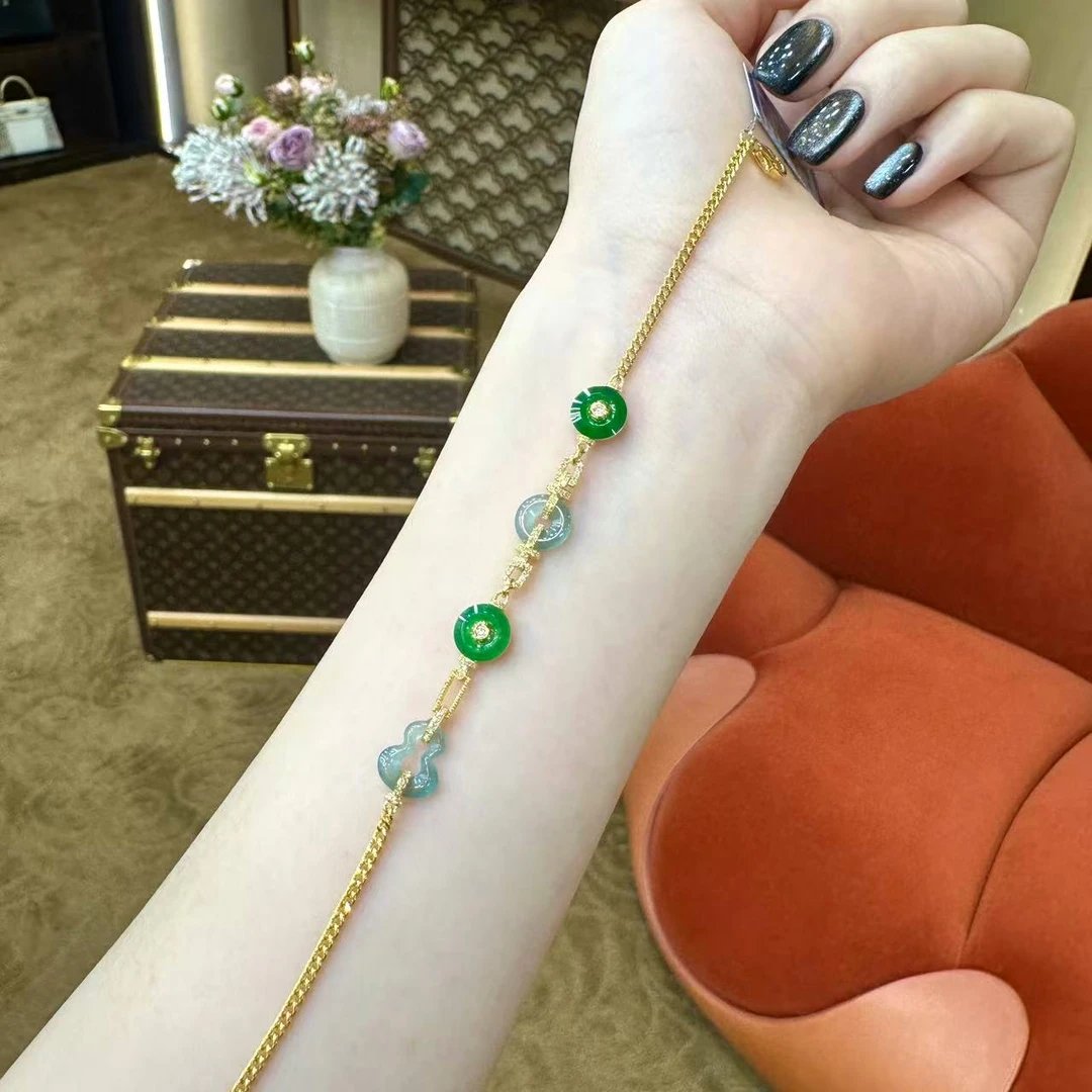 翡翠平安扣手链  多样性团购发一件