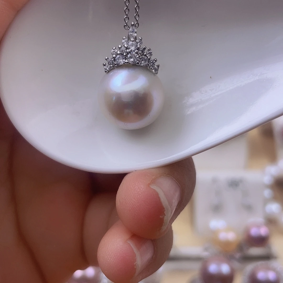 淡水珍珠吊坠(赠链)银S925镶嵌
