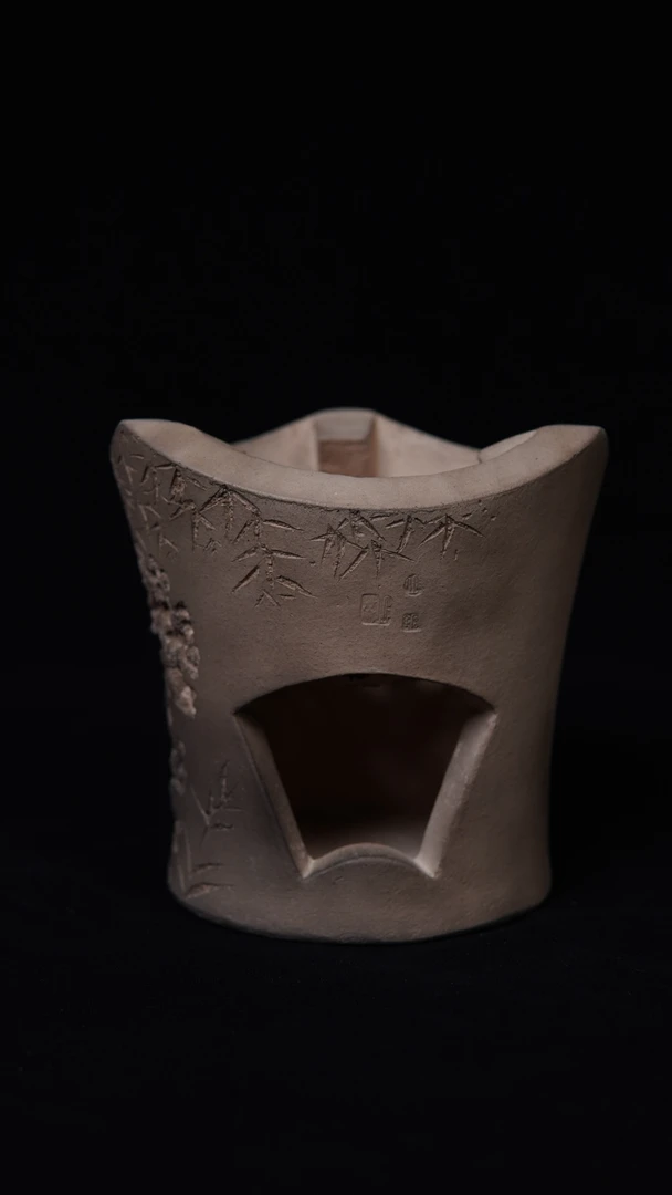 邱彬刻绘小品炉【清供图】太湖石山子文人茶器煮茶炉