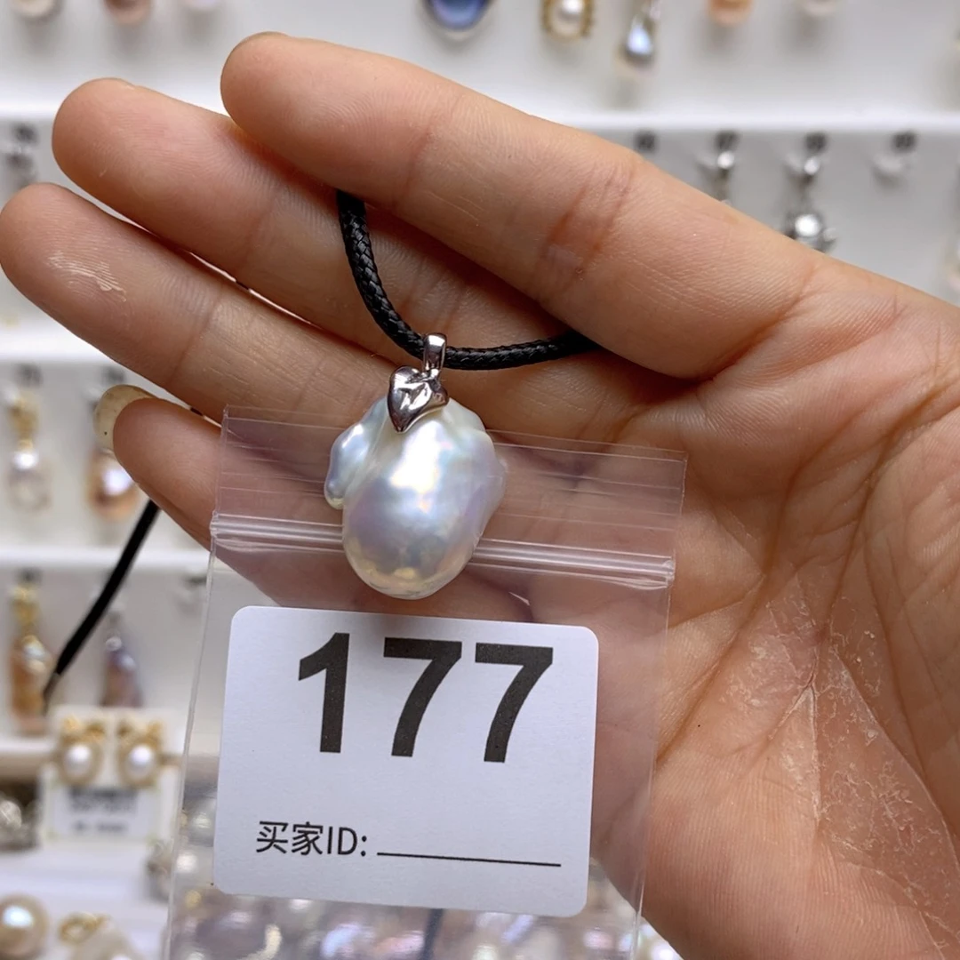 淡水珍珠颈饰银S925镶嵌镜177