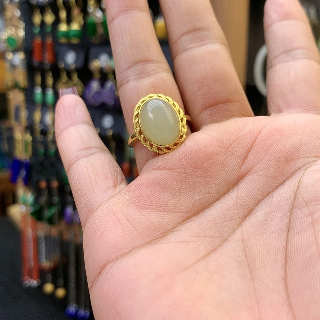 【闪购商品】和田玉戒指未镶嵌宏*戒指