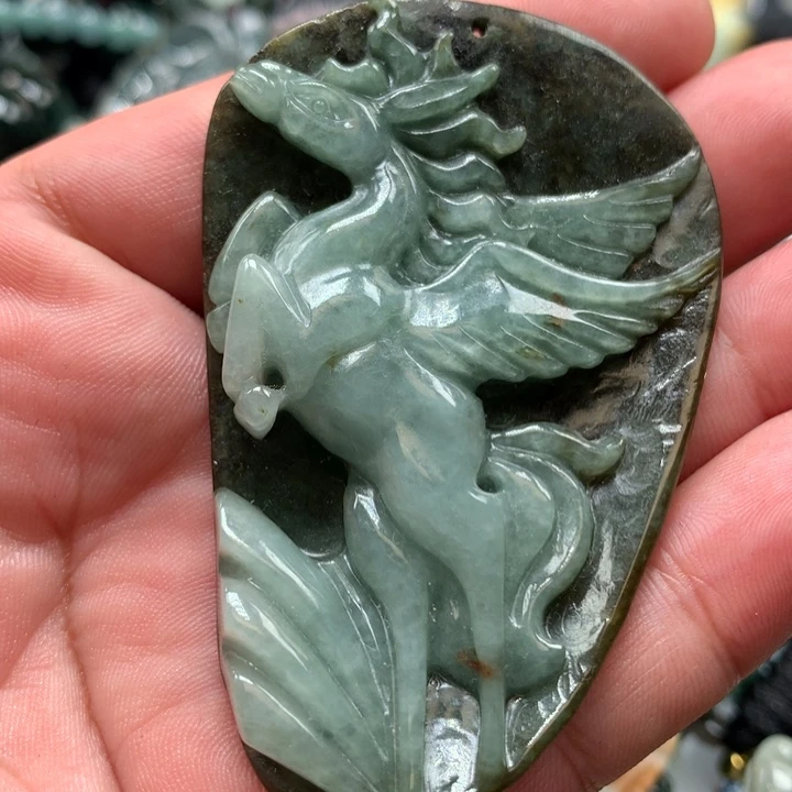 翡翠颈饰未镶嵌保真天然a货翡翠