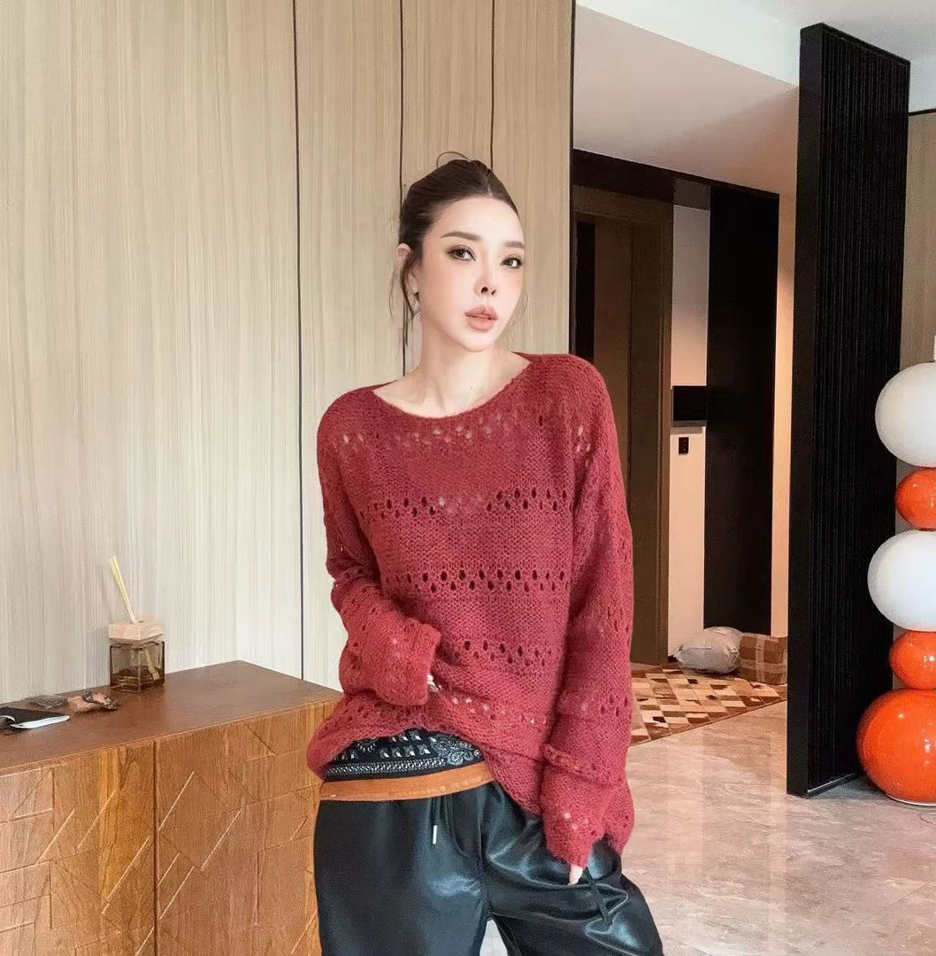 【丽丽推荐】高品软糯松弛感毛衣镂空百搭时尚长袖