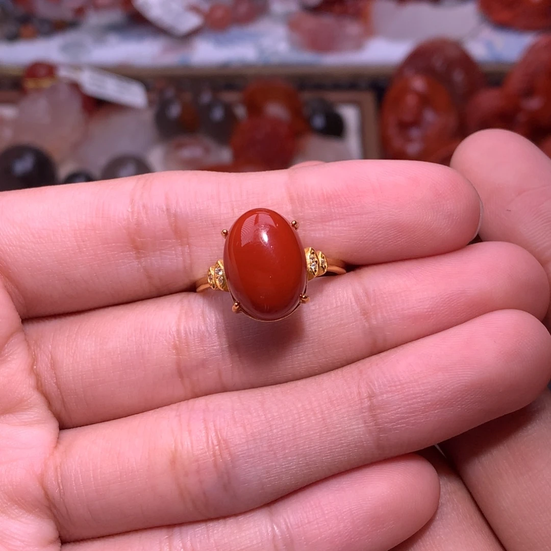 南红玛瑙未镶嵌珠宝半成品戒指