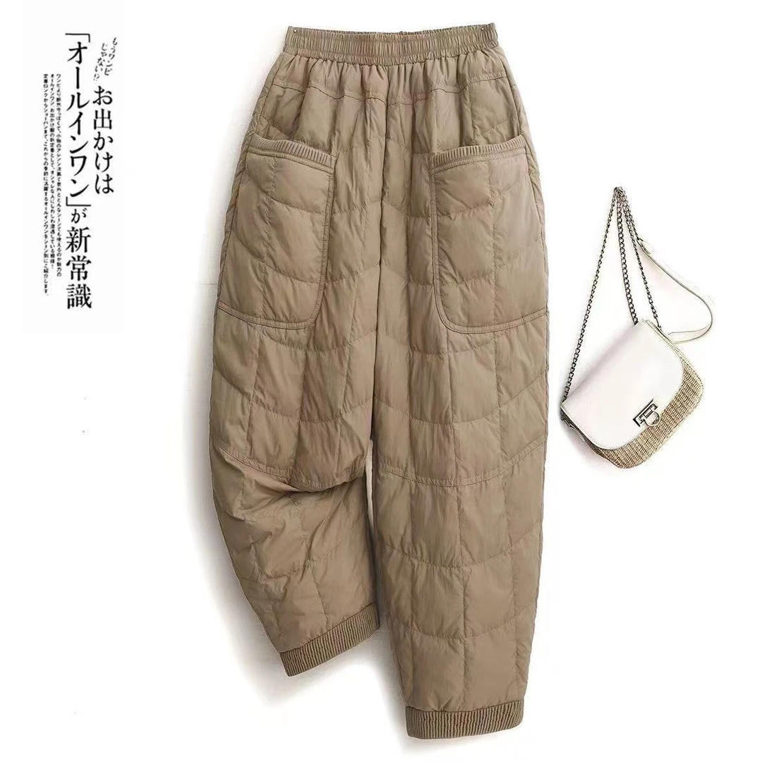 （BB26）宽松女士棉裤直筒冬季新款大码棉裤外穿保暖休闲裤