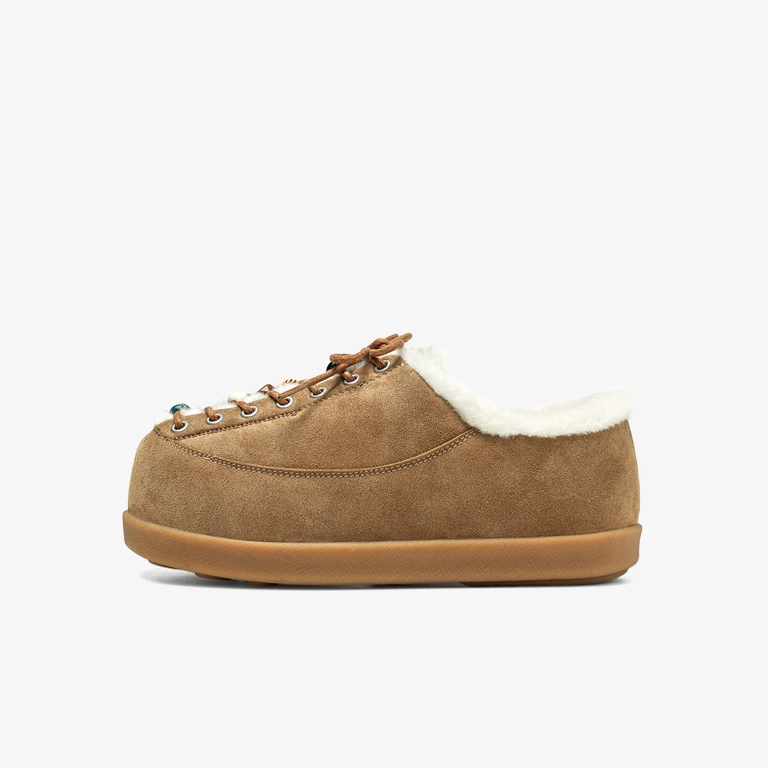 厚底增高勃肯鞋女2025新款冬季加绒保暖半拖时尚百搭休闲鞋