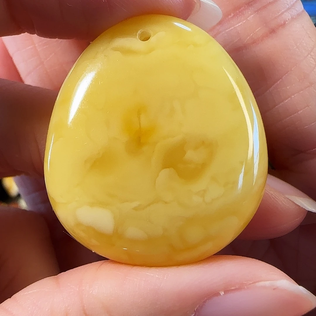 蜜蜡未镶嵌颈饰年份蜜蜡浓蜡白花吊坠