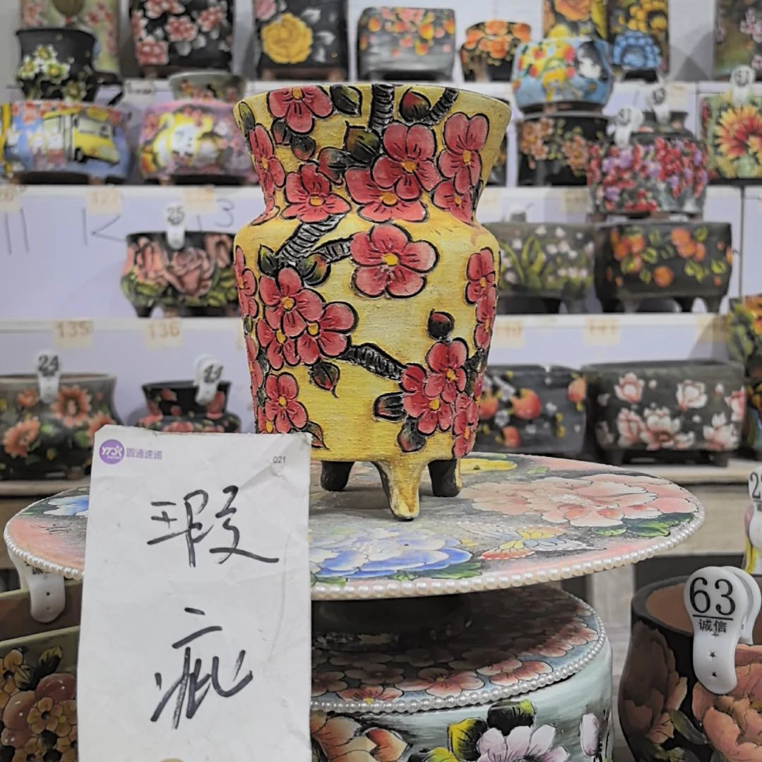 红泥花盆瑕疵处理