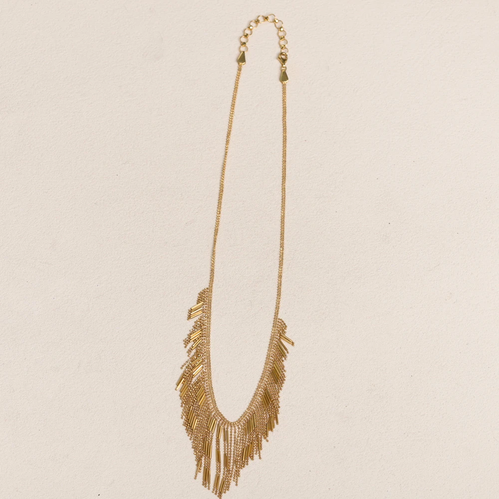 【叭哒不惑】18k金流苏项链 长40+5cm 重约10g