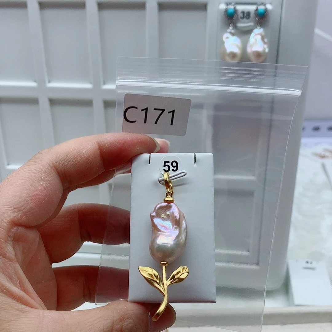 吊坠(不含链)淡水珍珠合金