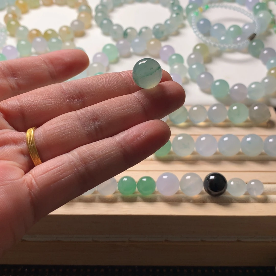 翡翠未镶嵌手链天然翡翠卡13单珠