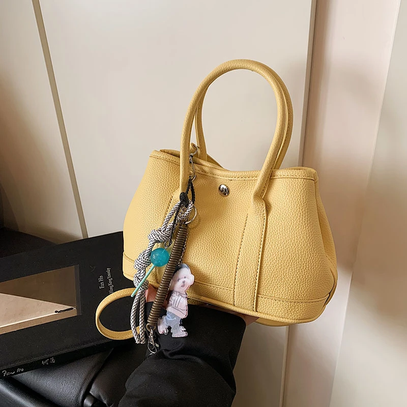 韩国手提水桶包包女pu2025新款潮时尚小托特包超流行单肩斜挎包