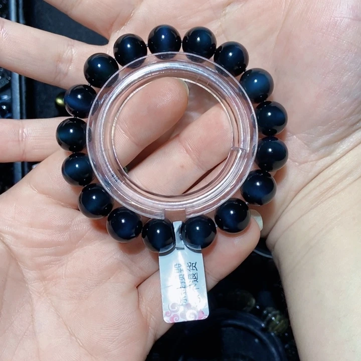 黑曜岩手串未镶嵌菠*饭