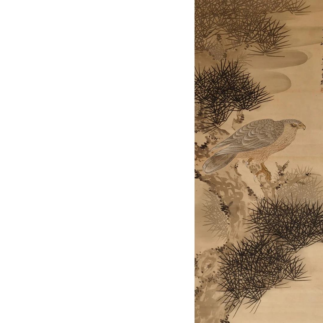 【辽拍】V250709-2-123《松鹰图》（3.2平尺) 纸本镜片 DD2