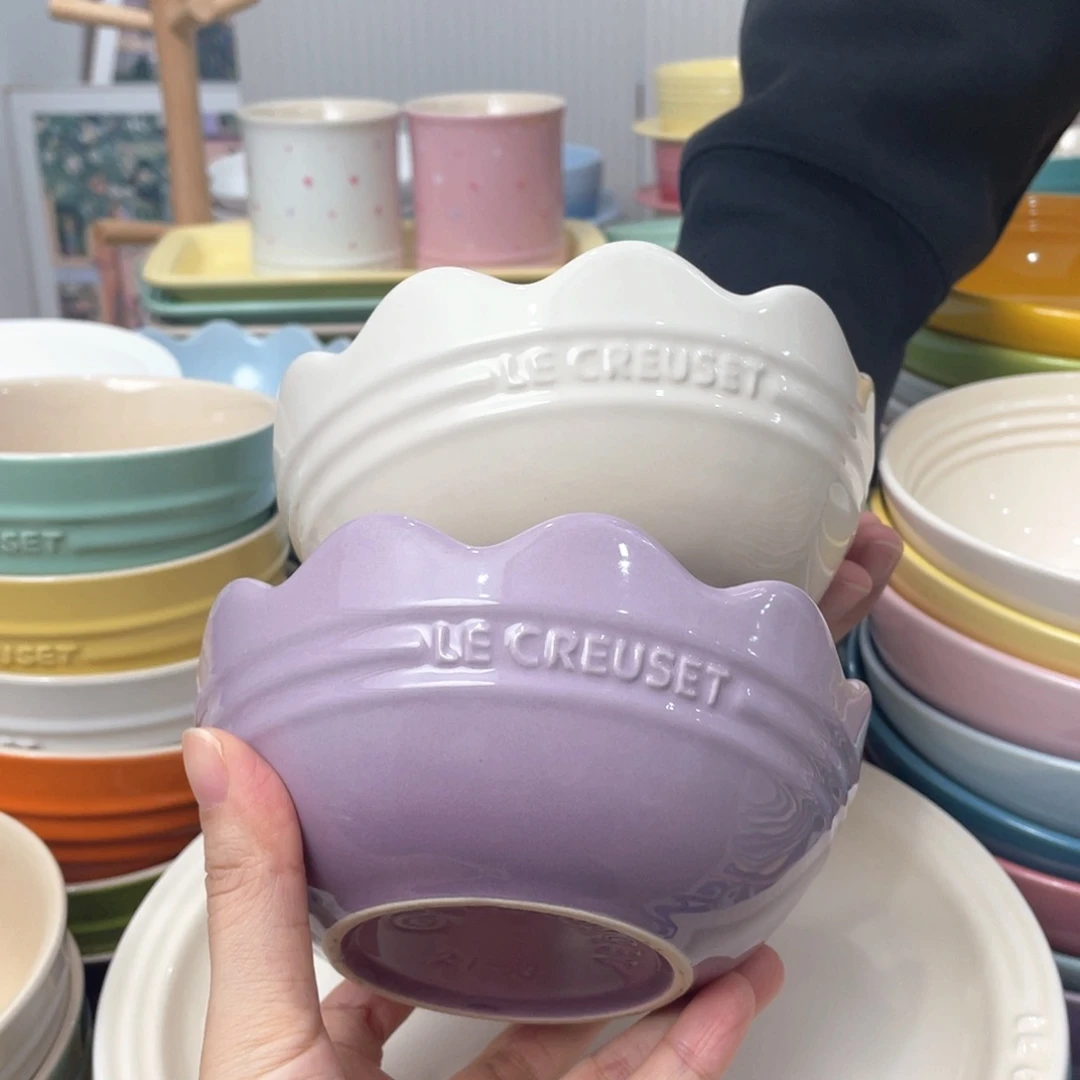 瓷片微瑕2个花边碗