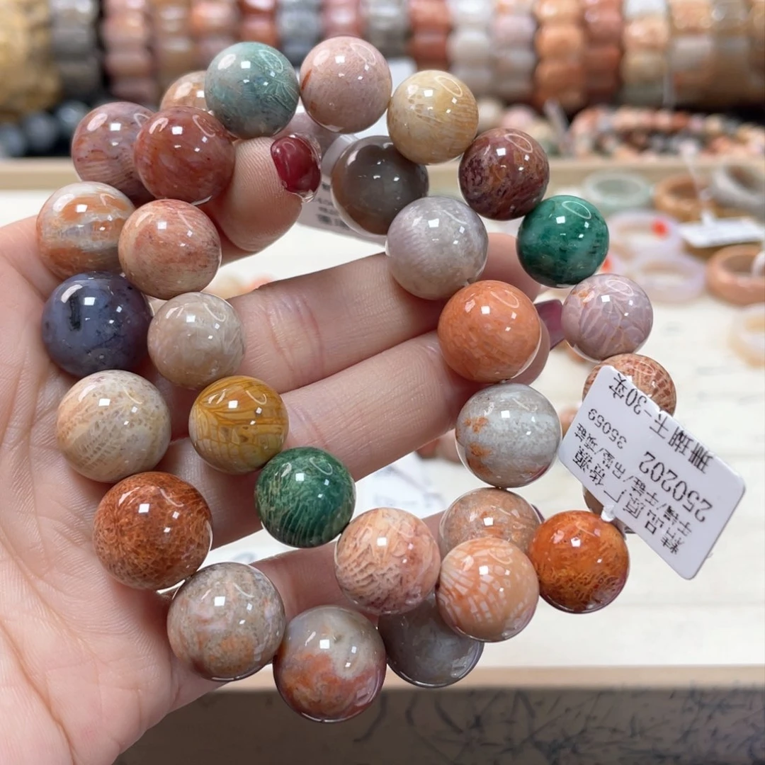 硅化珊瑚（珊瑚玉）手链未镶嵌L*173