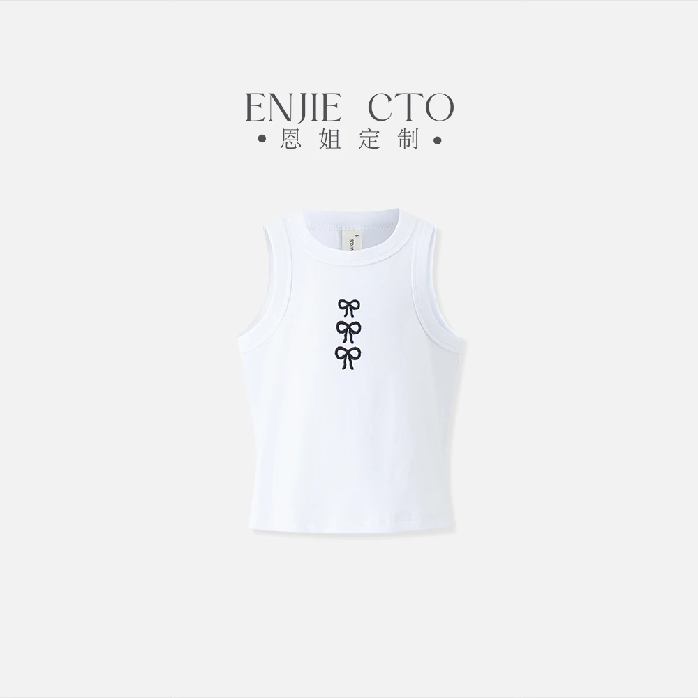 【恩姐定制】春夏季童装女童百搭儿童蝴蝶结背心ENCK1271