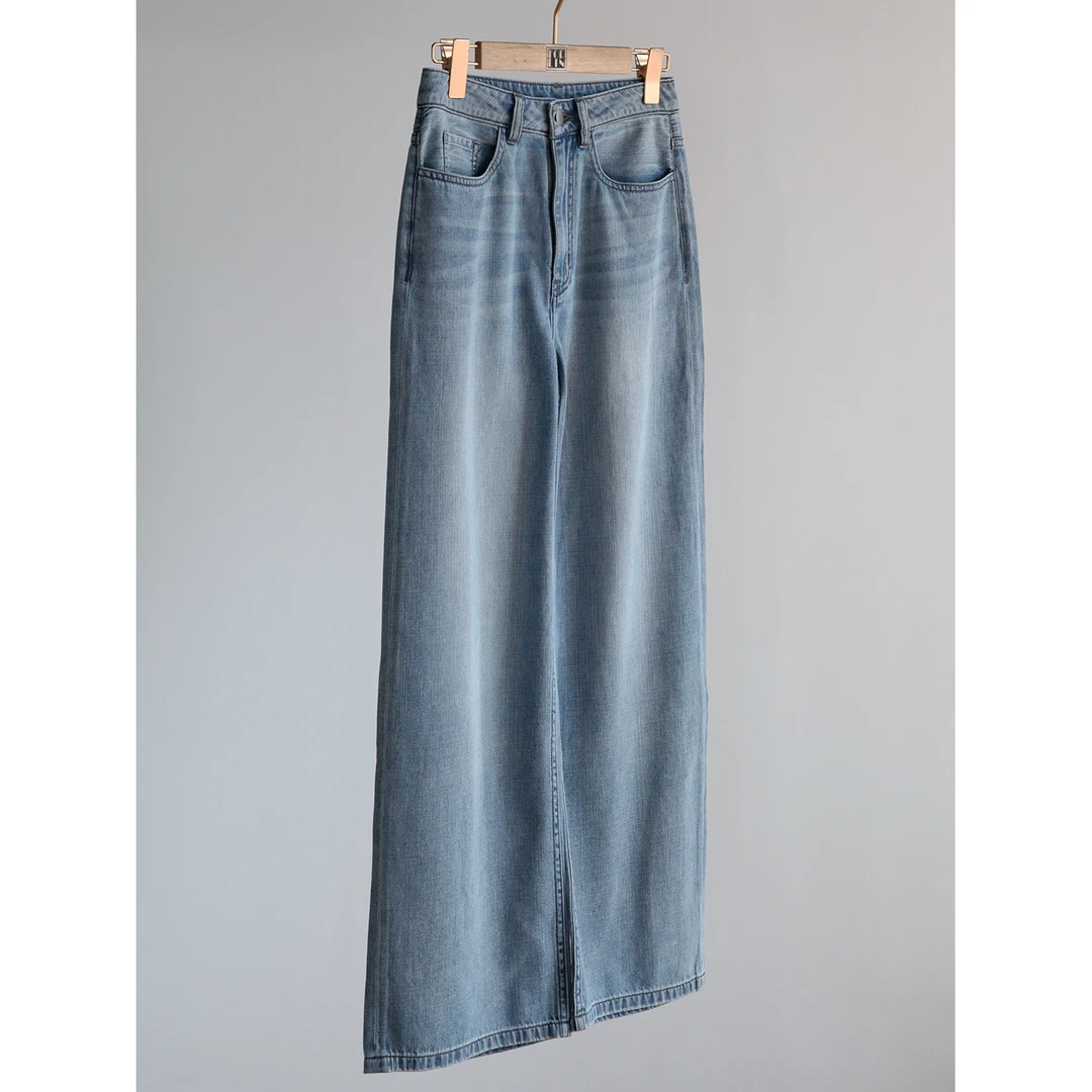 Forlin芙临 简系列土耳其进口轻薄高腰直筒牛仔裤  FL25266