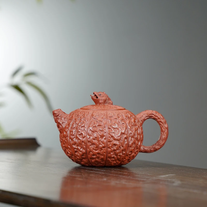 陈玉兰朱泥金刚菩提壶250cc宜兴黄龙山原矿全手工紫砂壶