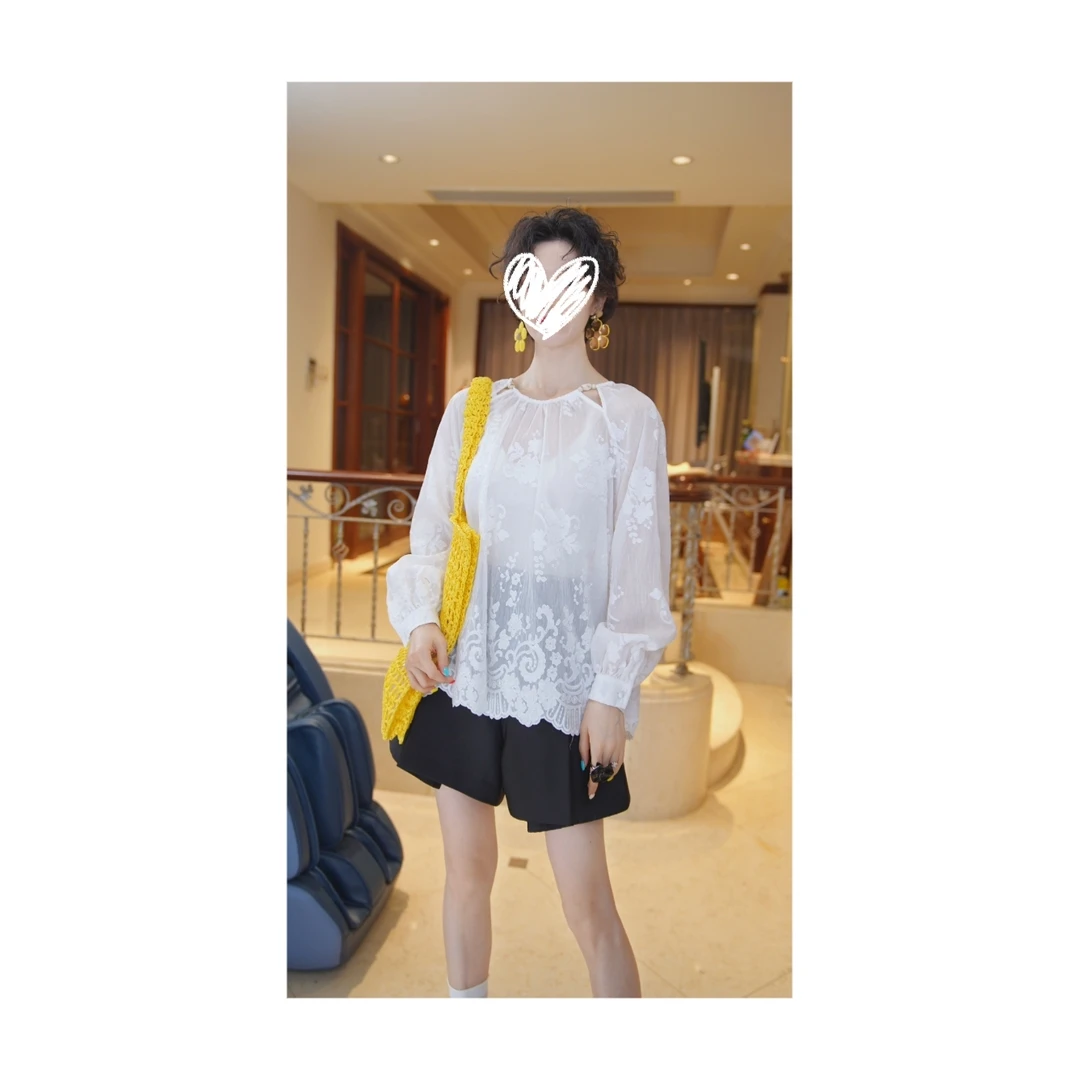 26112391【无尽夏】精致提花轻薄优雅高价上衣