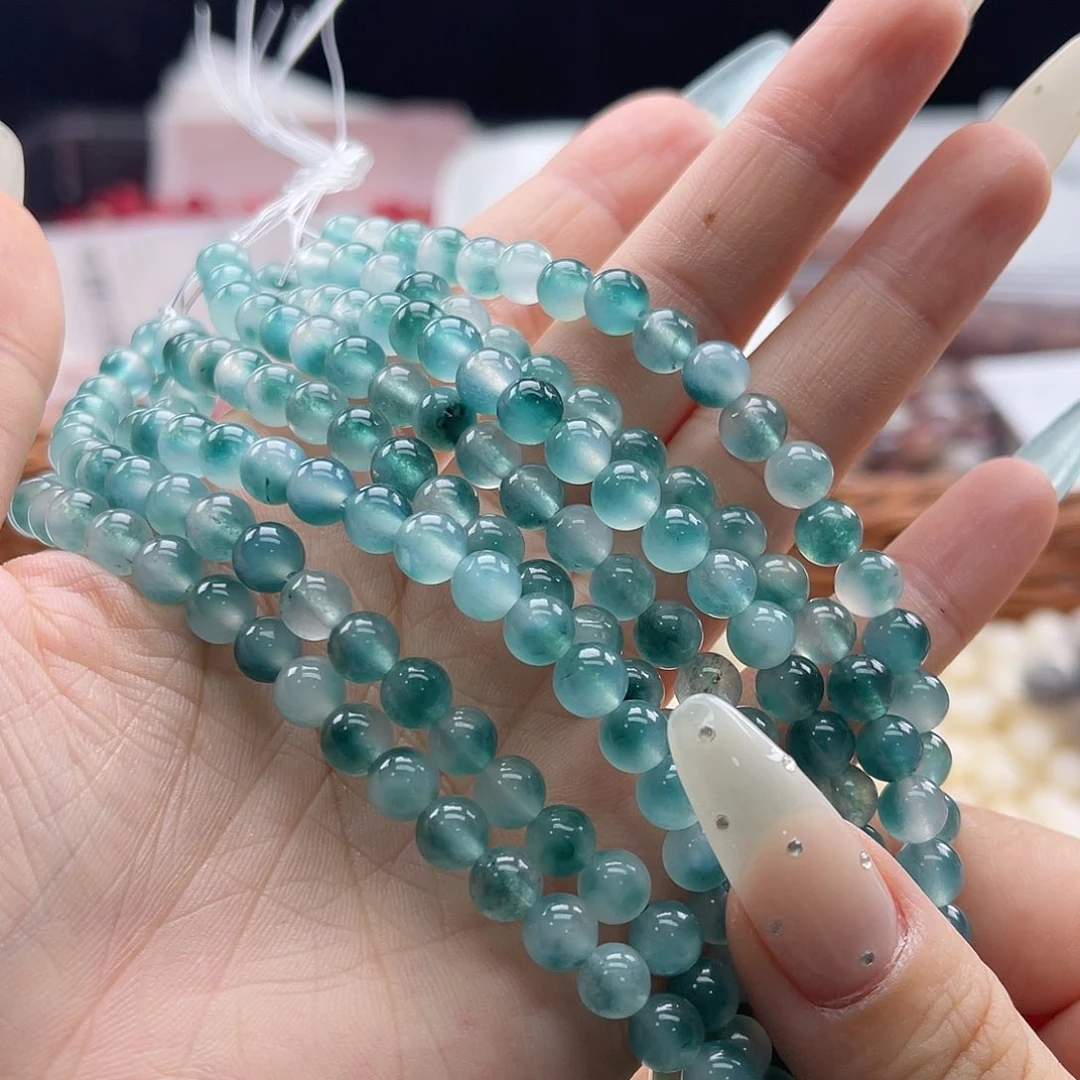 白玉菩提吊坠a6mm/30+6颗蓝绿