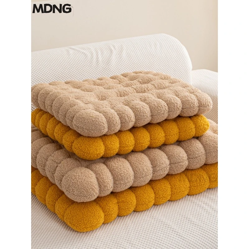 MDNG加厚毛绒饼干坐垫办公室久坐靠垫榻榻米垫可爱实用地圆长方形