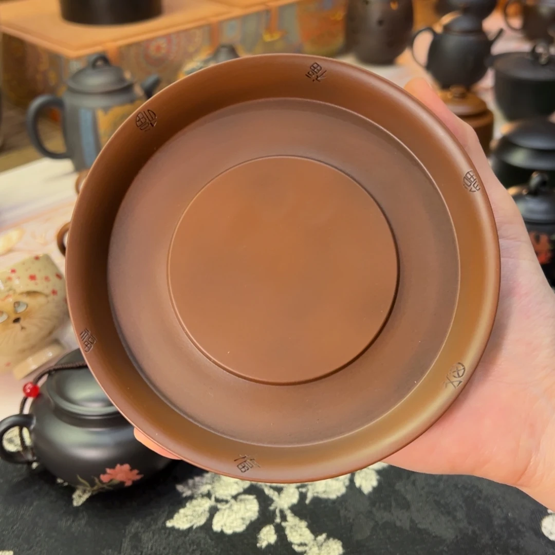 R***g建水紫陶百福壶承13.6cm