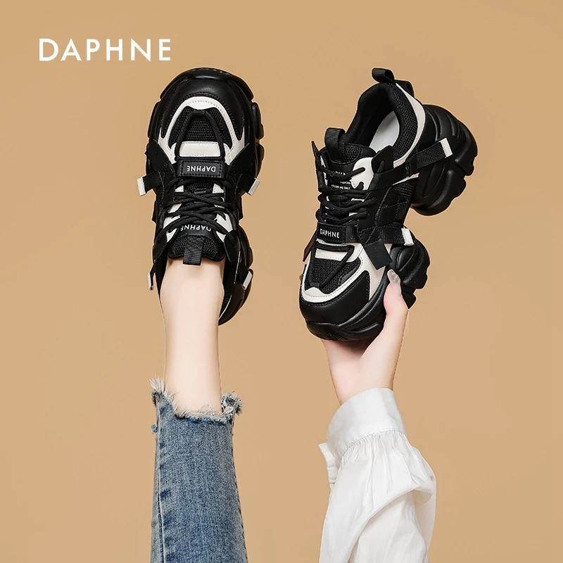 达芙妮女鞋老爹鞋女ins2025夏季新款百搭厚底增高网红休闲运动鞋H