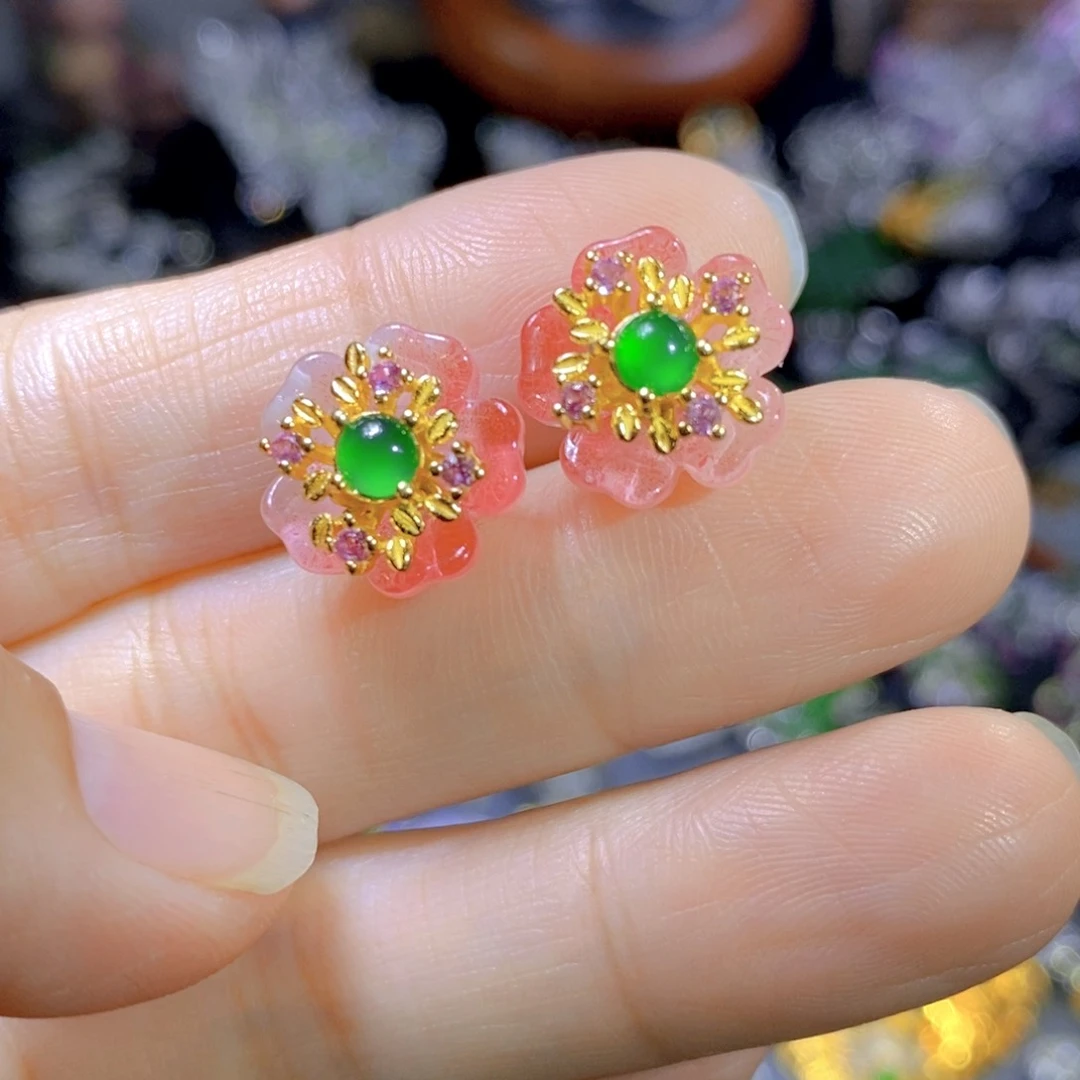 翡翠颈饰银S925镶嵌天然翡翠